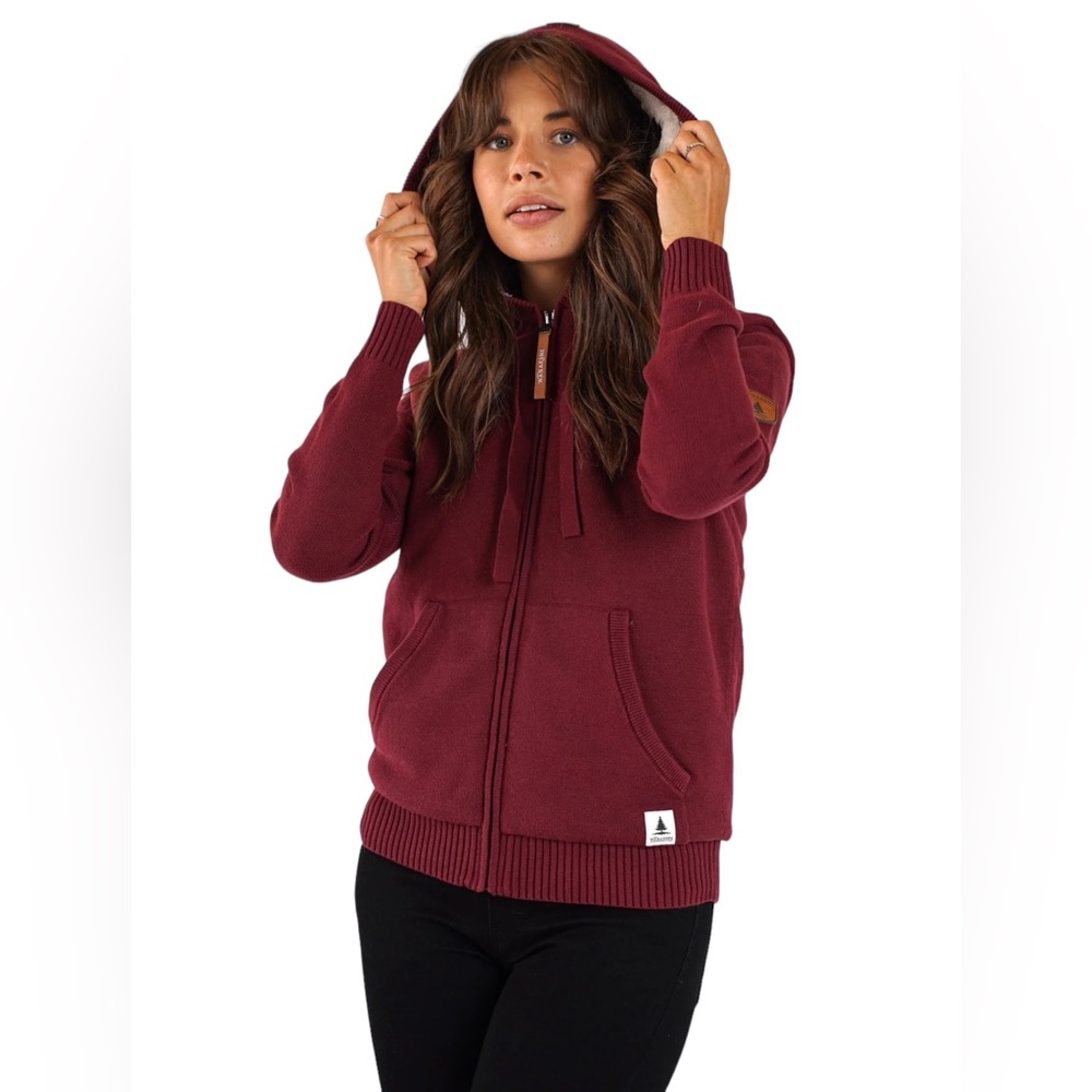 NWT Wanakome Mulberry Luna Faux Fur Lined Half Zip Sweater